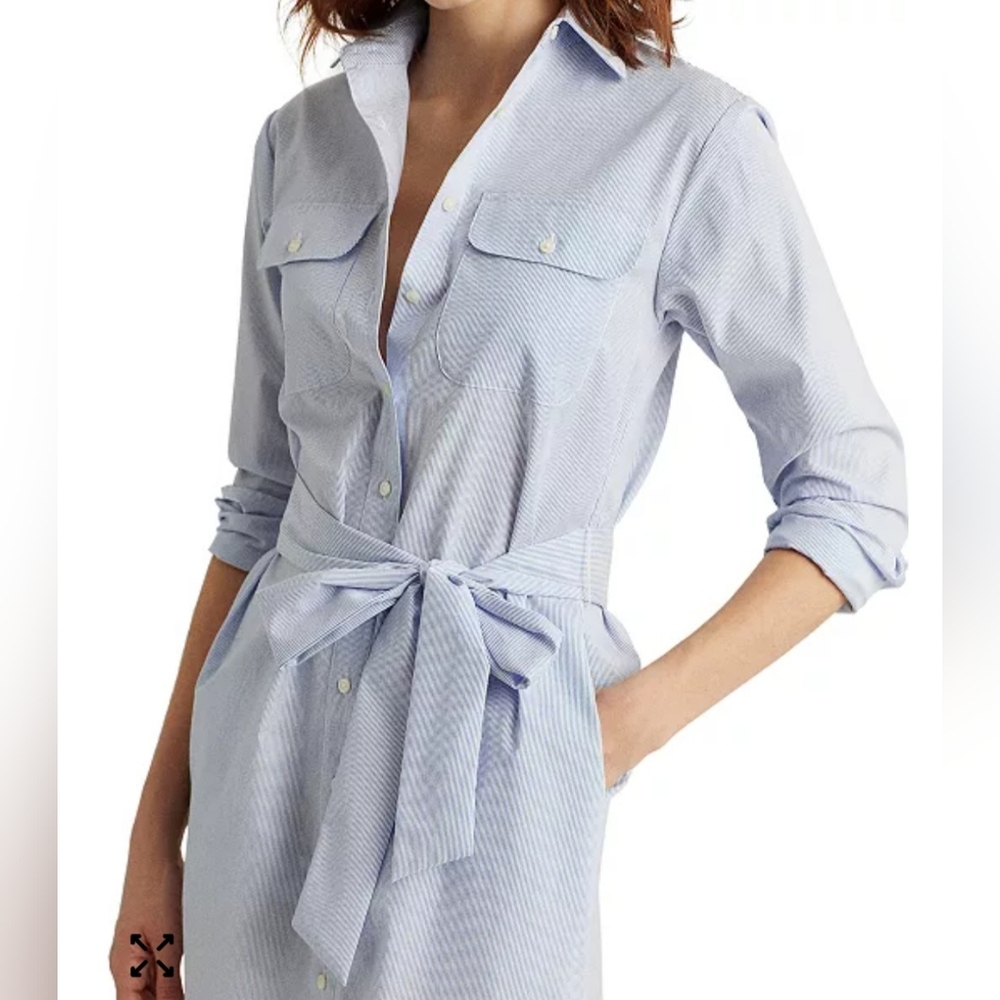 LAUREN BY RALPH LAUREN Light Blue Long Sleeve Dress